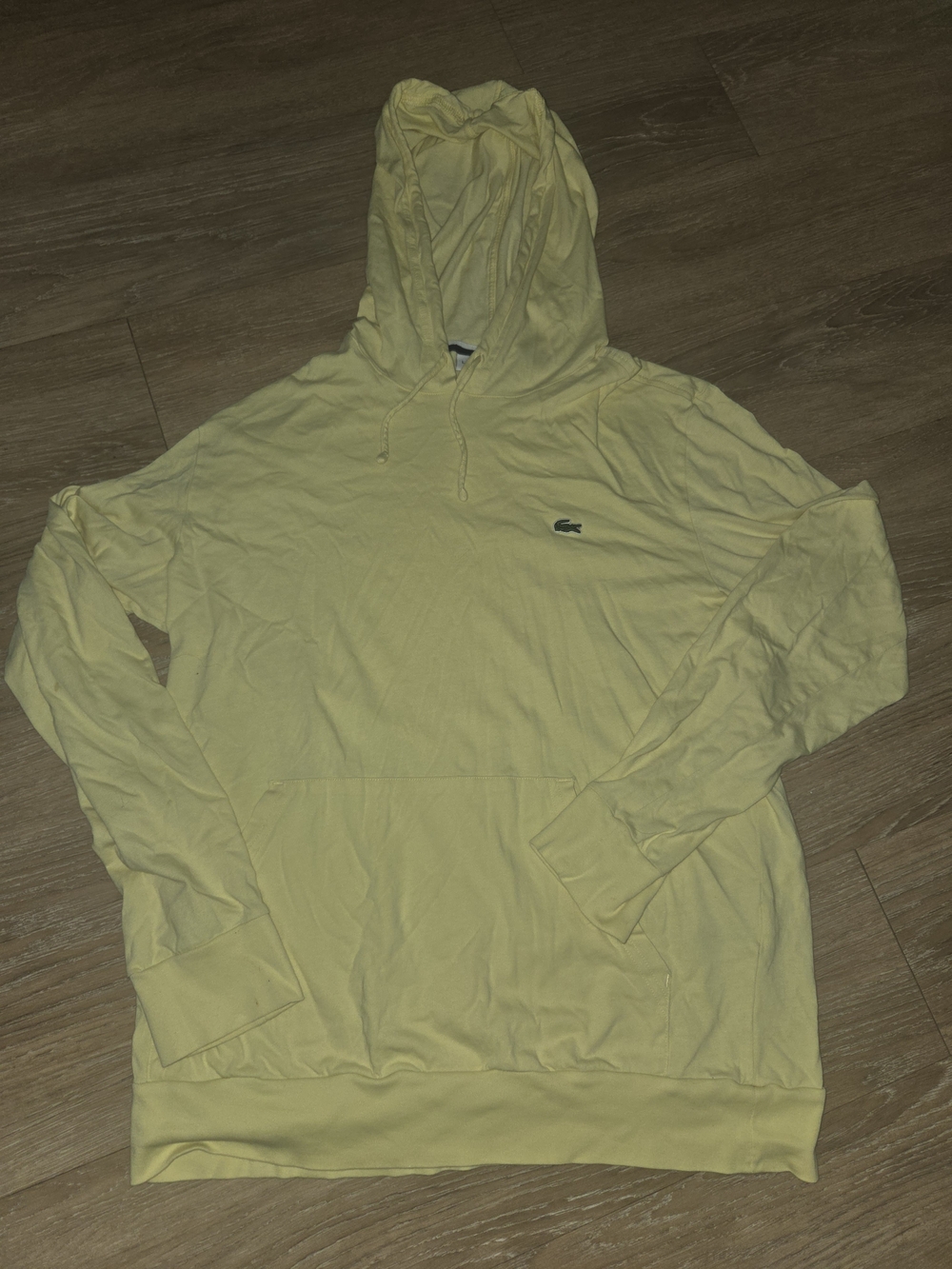 Lacoste Yellow Hoodie Sweatshirt - Women/Men Sz L